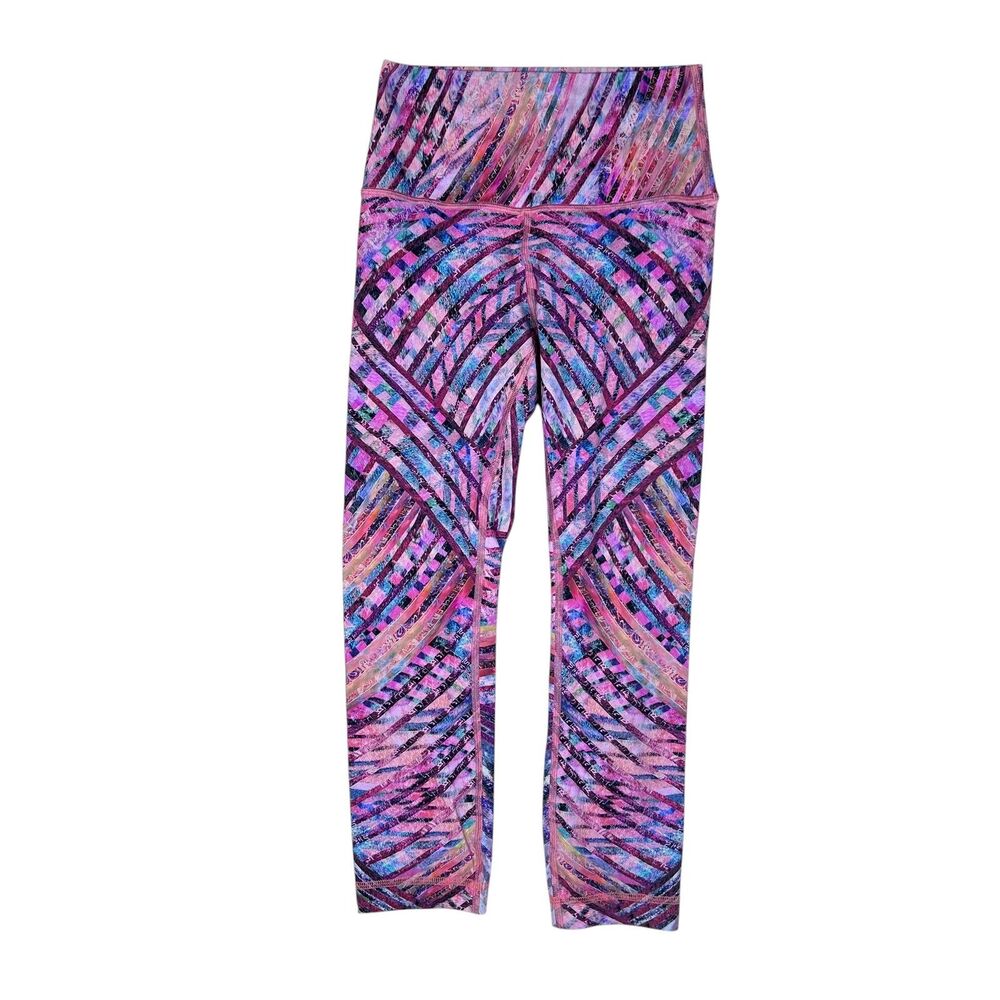 Lululemon Leggings Womens 4 Multicolor High Rise Cropped Geometric Print Yoga